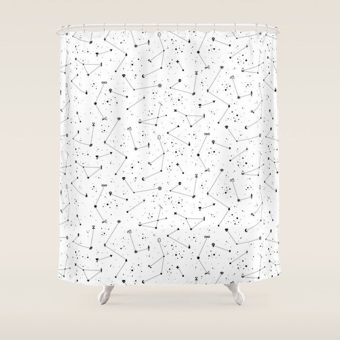 Constellations (White) Shower Curtain Gallery Image 1