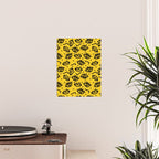 Face Time - retro throwback minimal pattern eyes faces 1980s 80s vintage memphis drawing monochrome Poster Gallery Image 2