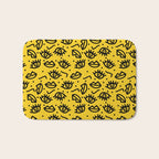 Face Time - retro throwback minimal pattern eyes faces 1980s 80s vintage memphis drawing monochrome Bath Mat Gallery Image 1