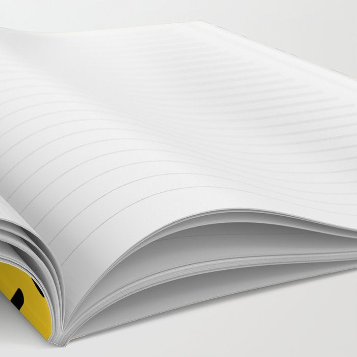 Face Time - retro throwback minimal pattern eyes faces 1980s 80s vintage memphis drawing monochrome Notebook Gallery Image 2