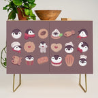 Cookie & cream & penguin - brown  pattern Credenza Gallery Image 1