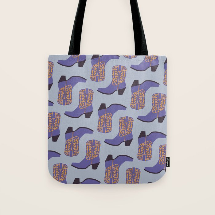 Purple Cowgirl Boot Tote Bag Gallery Image 1
