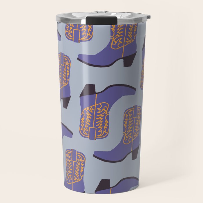 Purple Cowgirl Boot Travel Mug Gallery Image 1