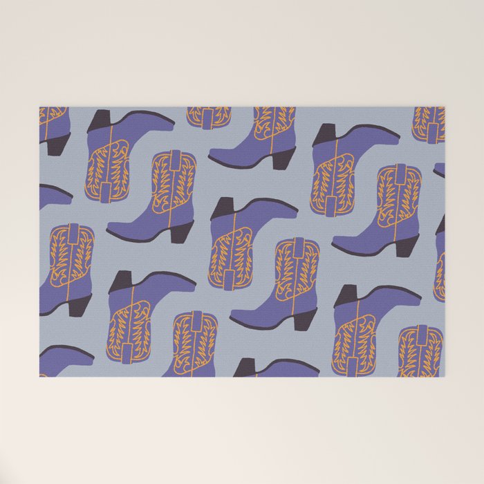 Purple Cowgirl Boot Welcome Mat Gallery Image 1