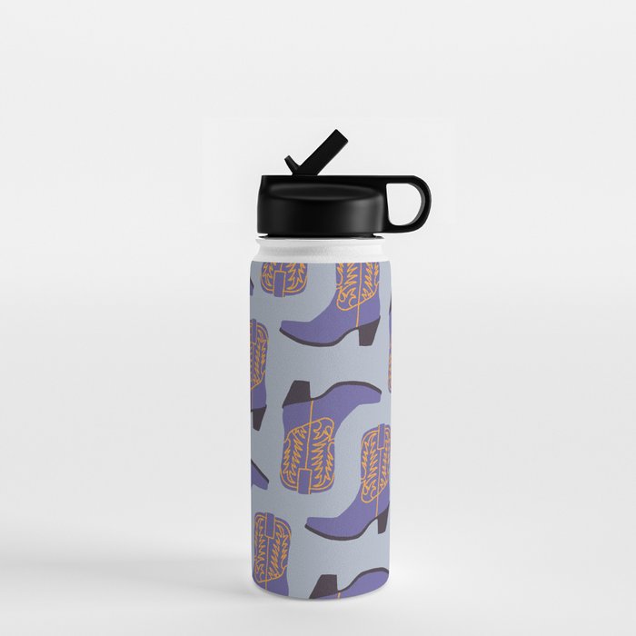 Purple Cowgirl Boot Water Bottle Gallery Image 1
