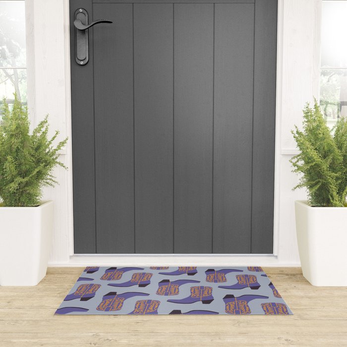 Purple Cowgirl Boot Welcome Mat Gallery Image 3