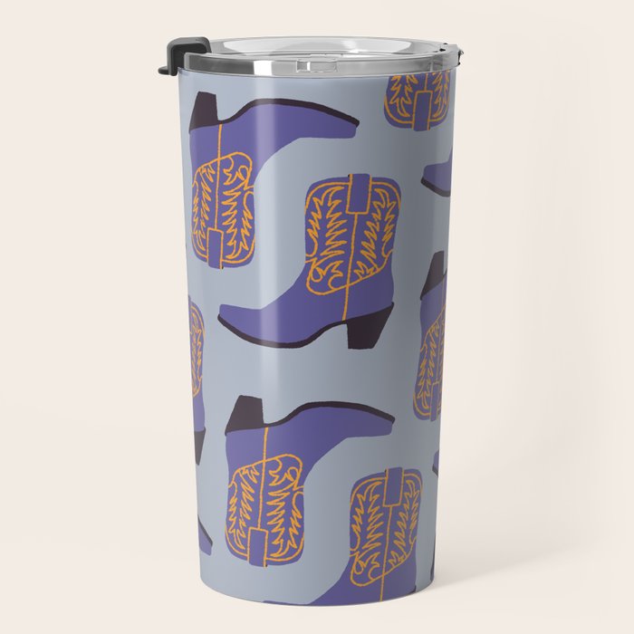 Purple Cowgirl Boot Travel Mug Gallery Image 3