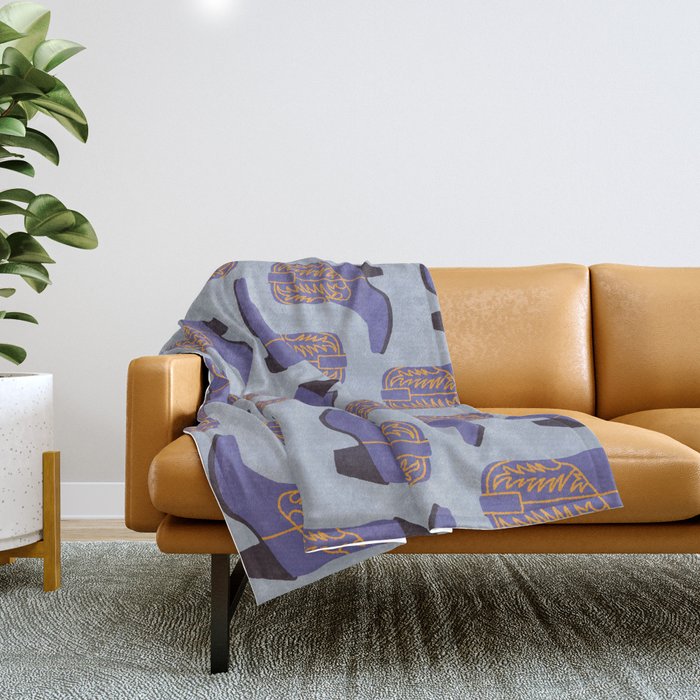 Purple Cowgirl Boot Throw Blanket Gallery Image 1