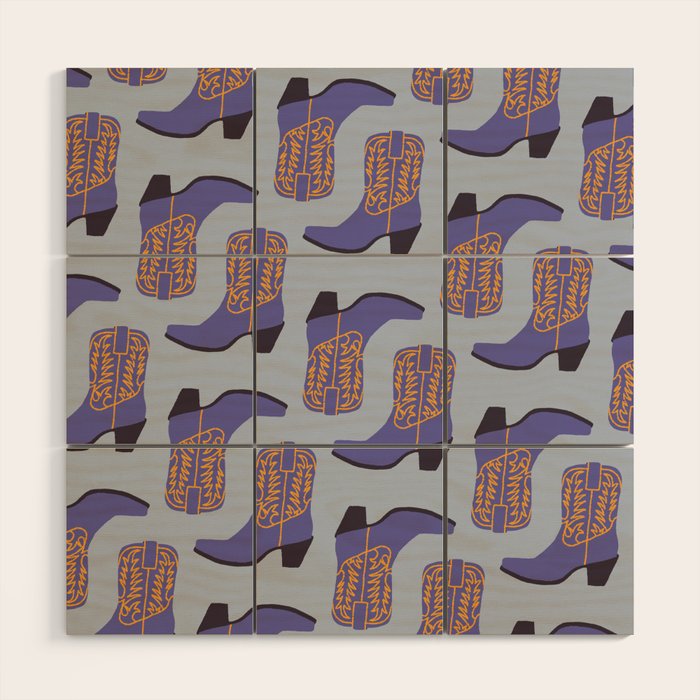Purple Cowgirl Boot Wood Wall Art Gallery Image 1