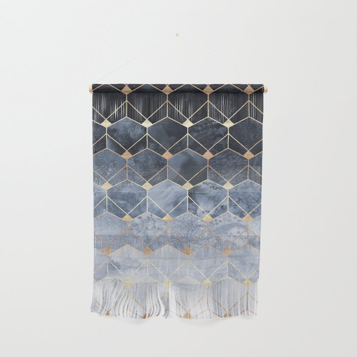 Blue Hexagons And Diamonds Wall Hanging Gallery Image 1