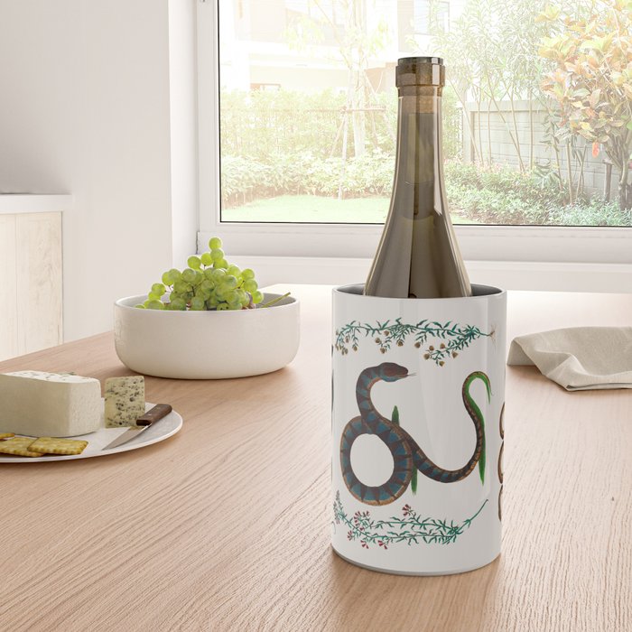 Albertus Seba Three Snakes And Floral Vines  Wine Chiller Gallery Image 4
