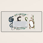 Albertus Seba Three Snakes And Floral Vines  Desk Mat Gallery Image 1
