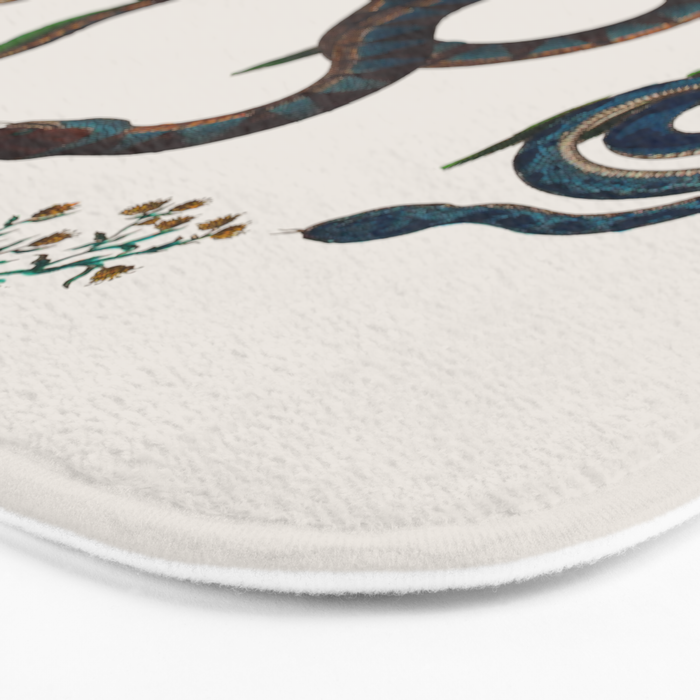 Albertus Seba Three Snakes And Floral Vines  Bath Mat Gallery Image 3