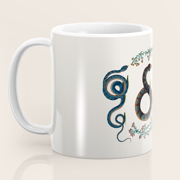 Albertus Seba Three Snakes And Floral Vines  Coffee Mug Gallery Image 3
