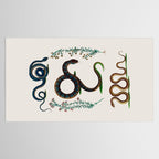 Albertus Seba Three Snakes And Floral Vines  Tablecloth Gallery Image 2