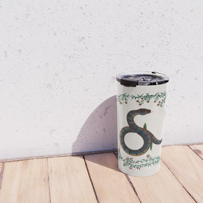 Albertus Seba Three Snakes And Floral Vines  Travel Mug Gallery Image 4