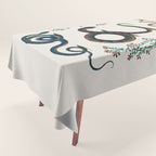 Albertus Seba Three Snakes And Floral Vines  Tablecloth Gallery Image 1