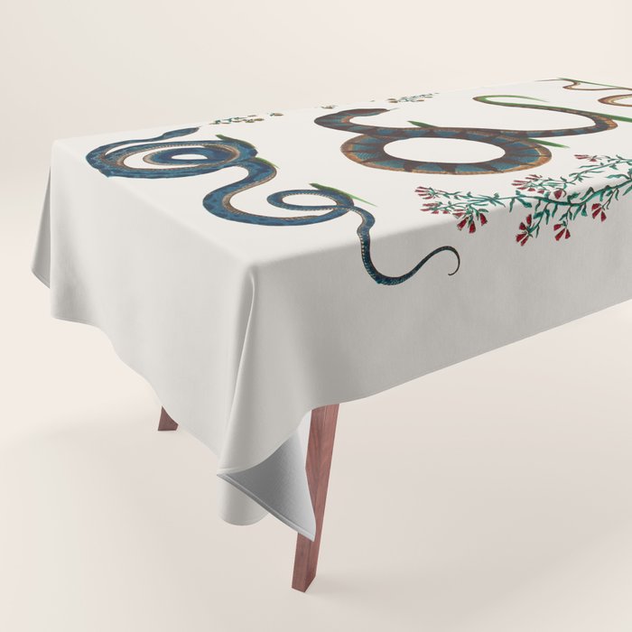 Albertus Seba Three Snakes And Floral Vines  Tablecloth Gallery Image 1