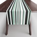 Classic Stripes XII - Mint, Black and White Table Runner Gallery Image 1
