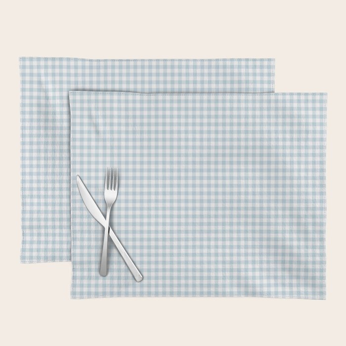 Baby Blue Gingham Check Placemat Gallery Image 1