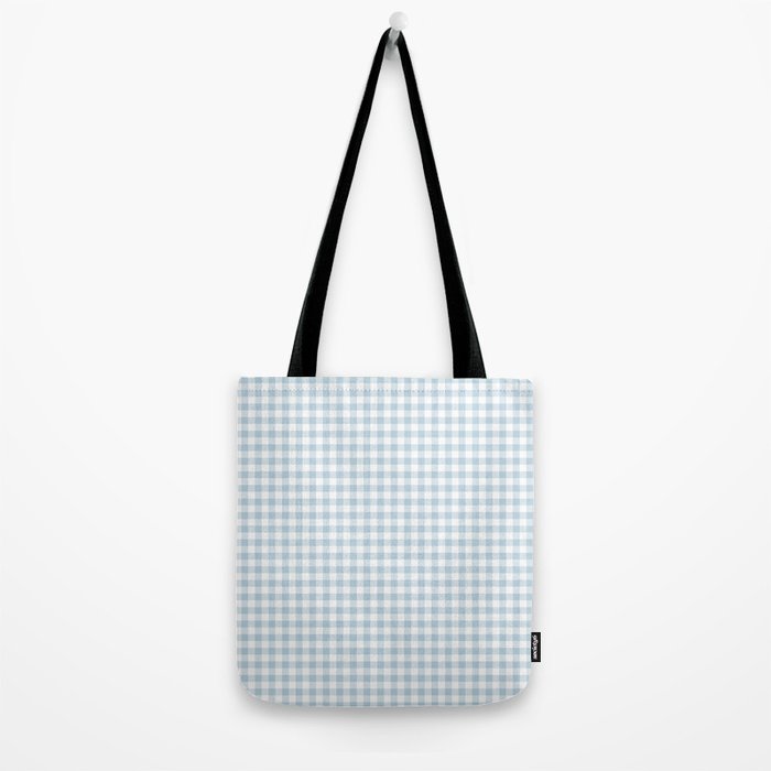 Baby Blue Gingham Check Tote Bag Gallery Image 2