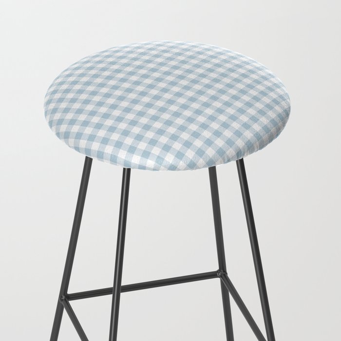 Baby Blue Gingham Check Stool Gallery Image 2