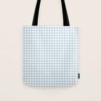 Baby Blue Gingham Check Tote Bag Gallery Image 1