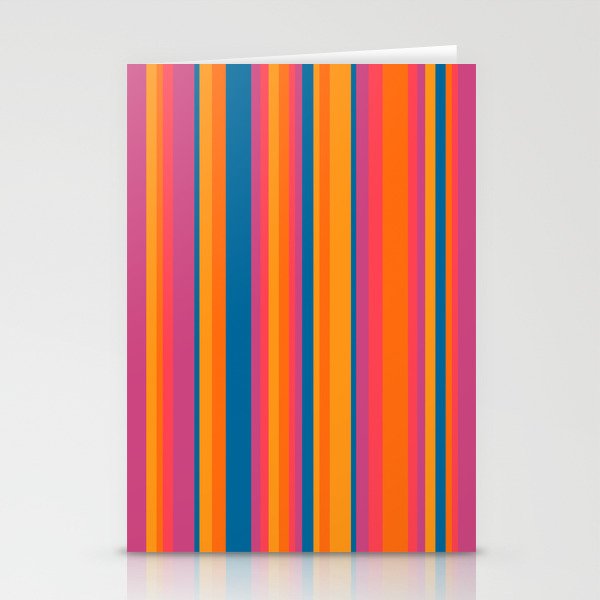Classic Stripes III - Retro Rainbow  Stationery Card Gallery Image 1