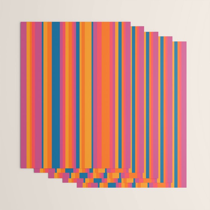 Classic Stripes III - Retro Rainbow  Wrapping Paper Gallery Image 3