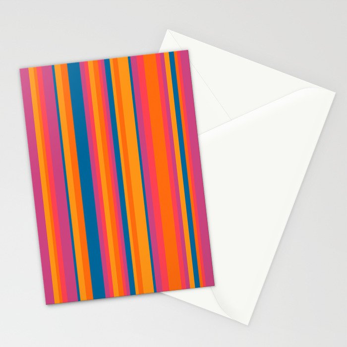 Classic Stripes III - Retro Rainbow  Stationery Card Gallery Image 2