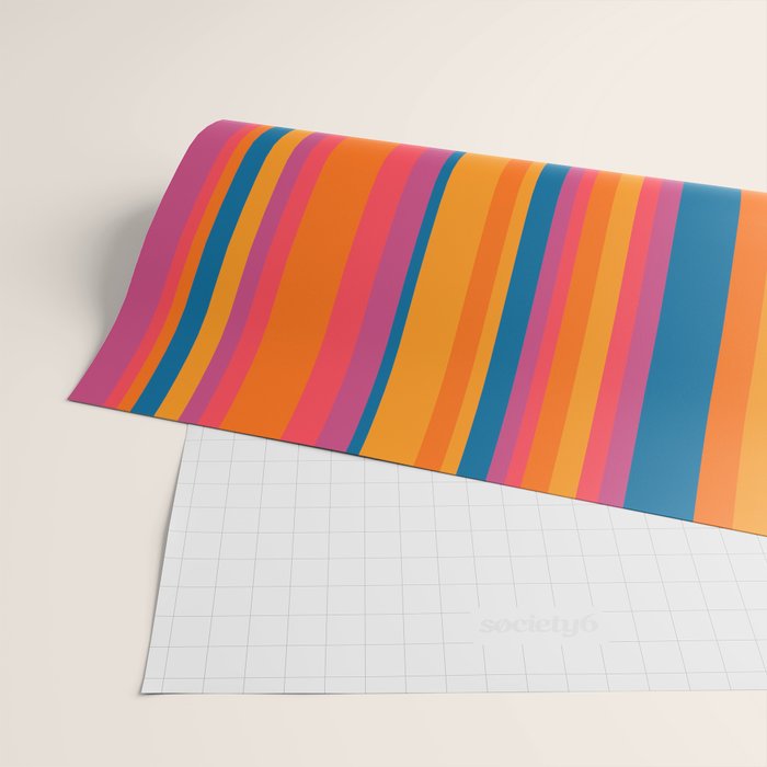 Classic Stripes III - Retro Rainbow  Wrapping Paper Gallery Image 2