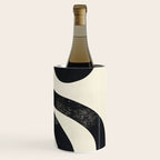Abstract Minimalist Wavy Brushstrokes Black and White Print Wine Chiller Gallery Image 3