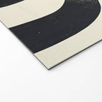 Abstract Minimalist Wavy Brushstrokes Black and White Print Welcome Mat Gallery Image 2
