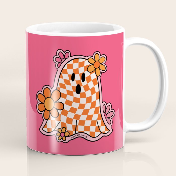 Checkerboard Ghost Coffee Mug Gallery Image 1