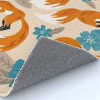 Foxes & Blooms - Tan & Blue Rug Gallery Image 4