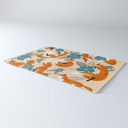 Foxes & Blooms - Tan & Blue Rug Gallery Image 3