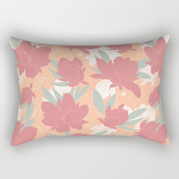 Big floral blossoms PF3 Rectangular Pillow Gallery Image 1