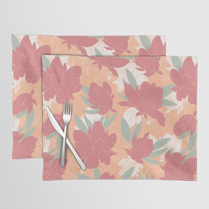 Big floral blossoms PF3 Placemat Gallery Image 1