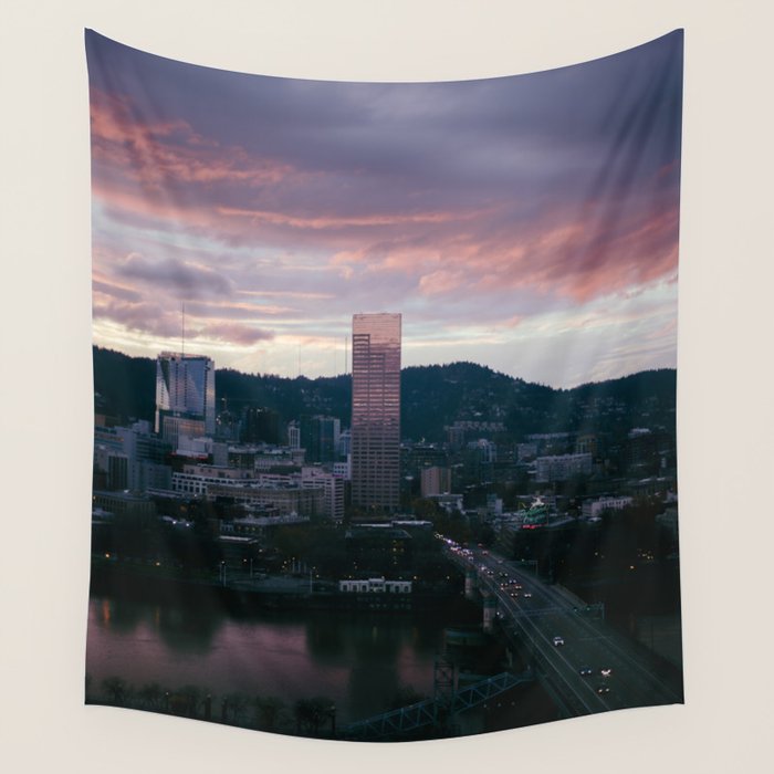 Evenings in Portland Wall Tapestry Gallery Image 1