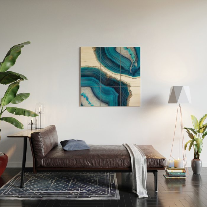 Blue Agate Wood Wall Art Gallery Image 2