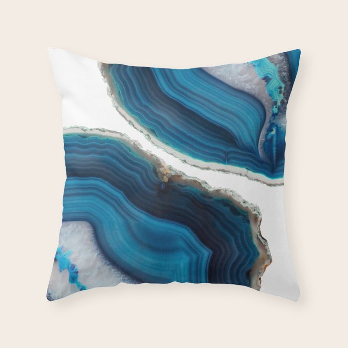 Blue Agate Throw Pillow Gallery Image 1