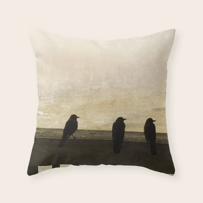 Four Blackbirds Throw Pillow Gallery Image 1