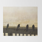 Four Blackbirds Throw Blanket Gallery Image 2