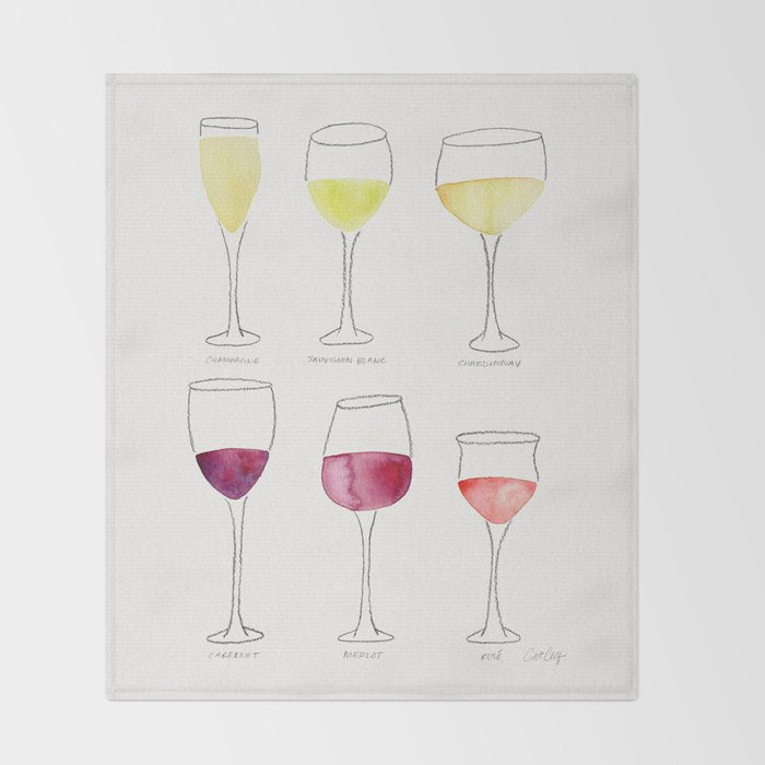 Wine Collection Throw Blanket Gallery Image 2