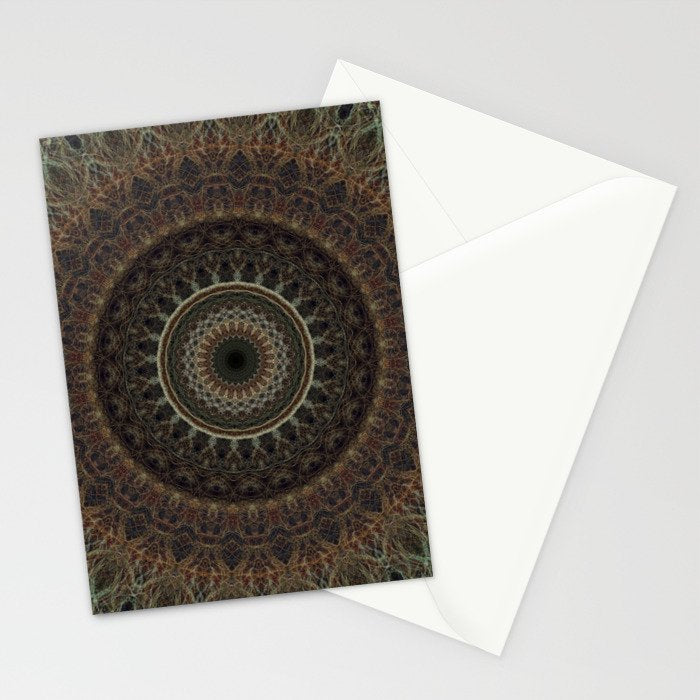 Mandala in brown tones Stationery Card Gallery Image 2