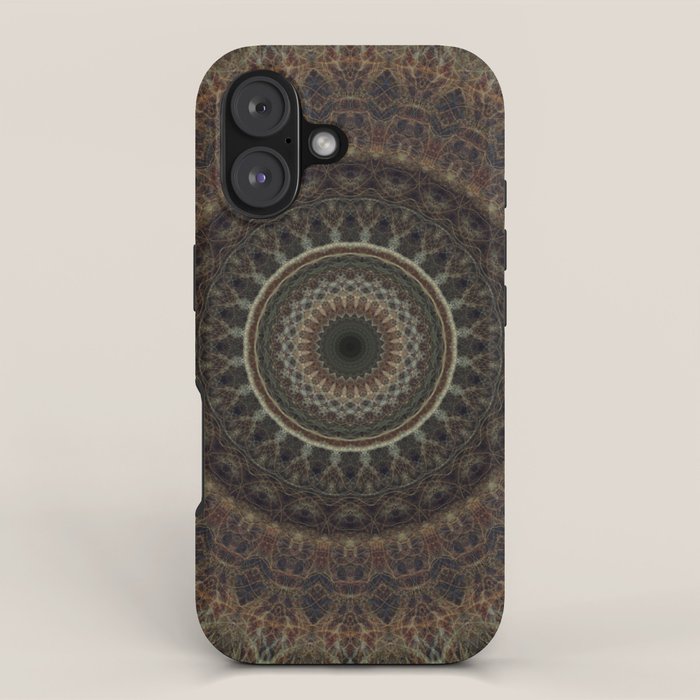 Mandala in brown tones iPhone Case Gallery Image 1