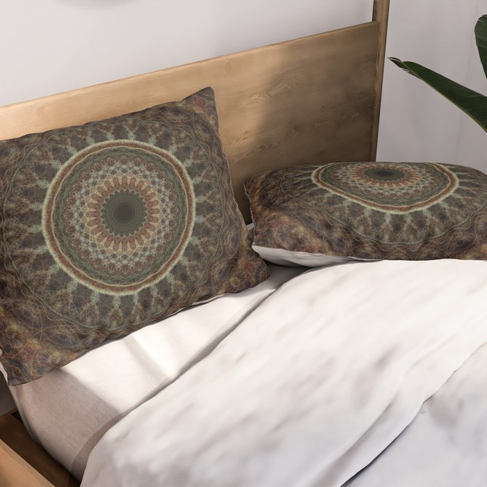 Mandala in brown tones Pillow Sham Gallery Image 2