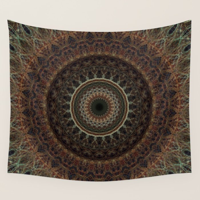 Mandala in brown tones Wall Tapestry Gallery Image 4