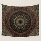 Mandala in brown tones Wall Tapestry Gallery Image 4