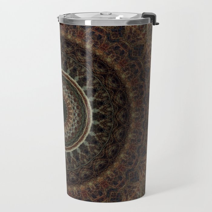 Mandala in brown tones Travel Mug Gallery Image 2